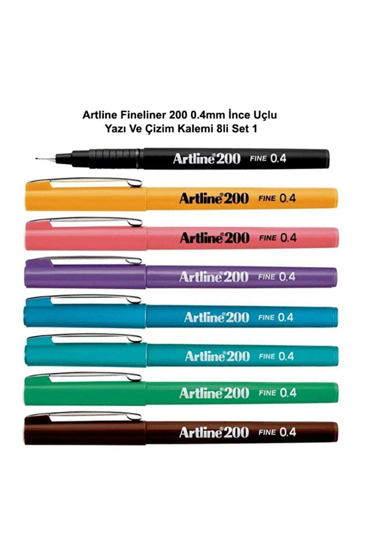 Fineliner 200 0.4mm Ince Uçlu Yazı Ve Çizim Kalemi 8li Set 1