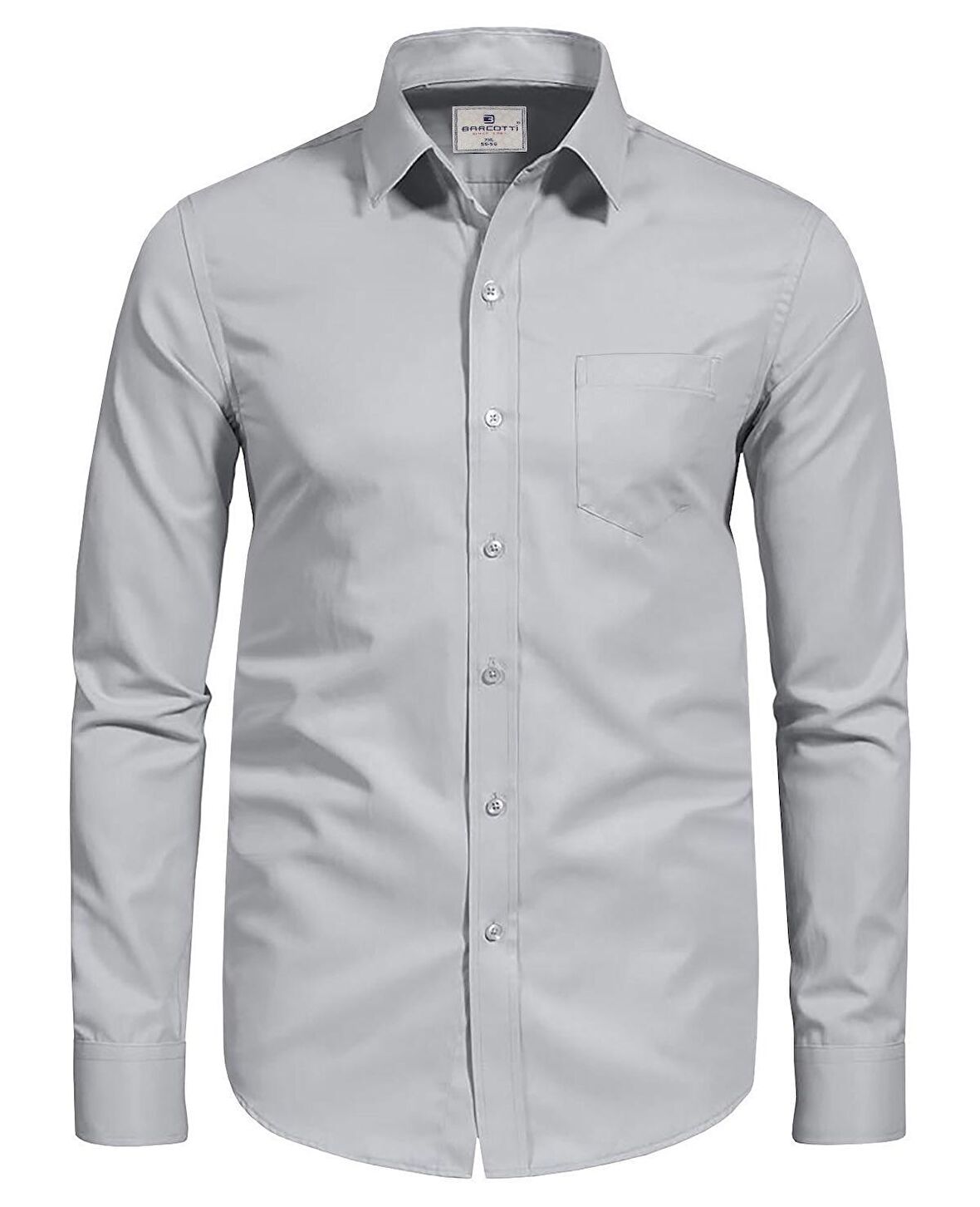 Erkek Büyük Beden 118-191 Kilo Arası İçin Uygun Cepli Klasik Gömlek Gri