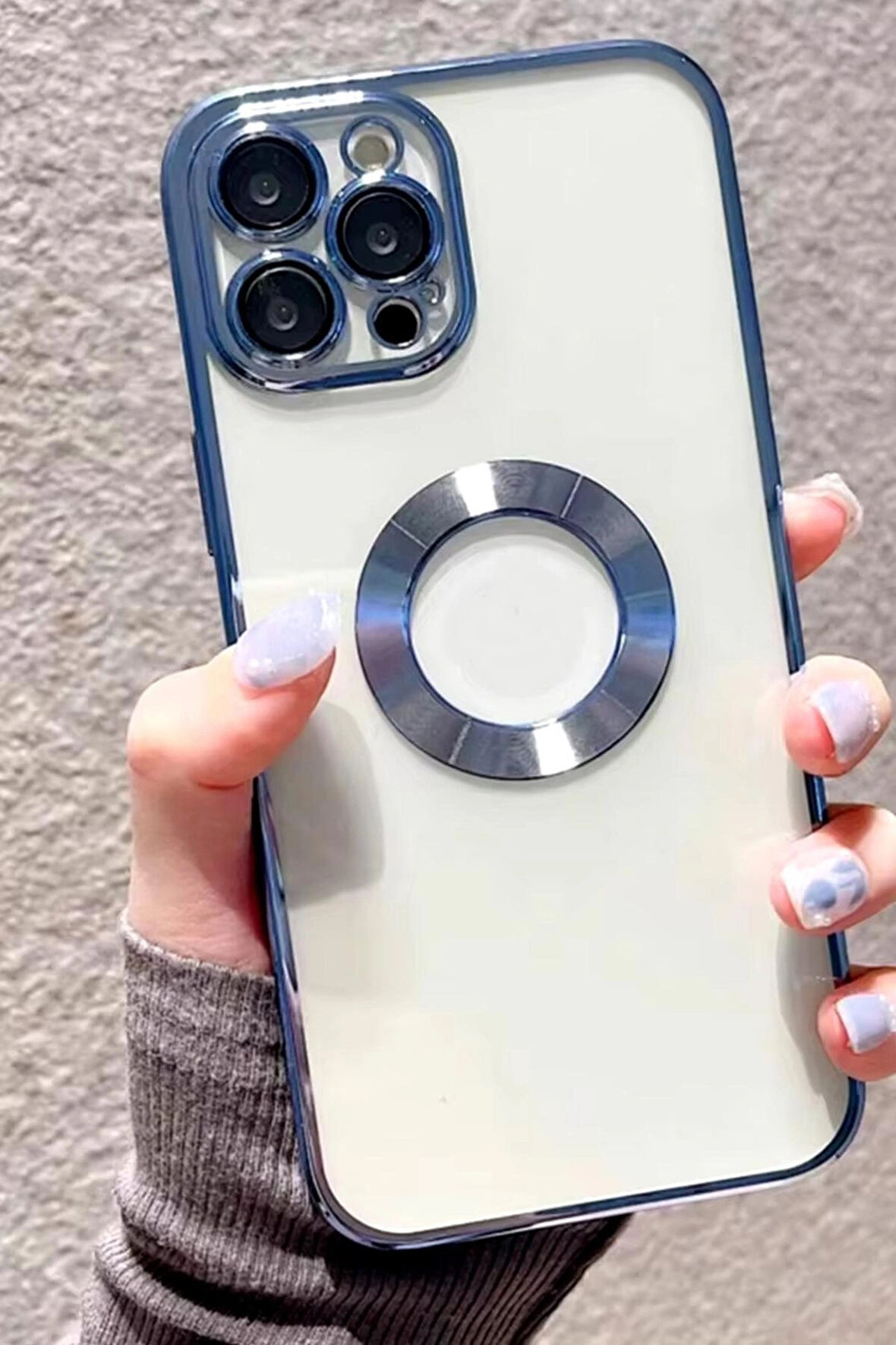 Apple iPhone 15 Pro Max Uyumlu Kamera Korumalı Şeffaf Renkli Kılıf