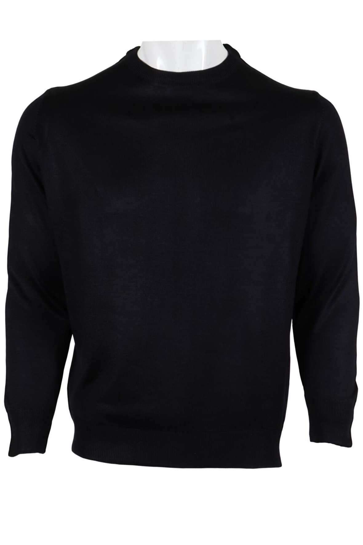 Erkek Kazak Klasik Normal Kesim Yünlü RAR00493 Lacivert Lacivert-XL