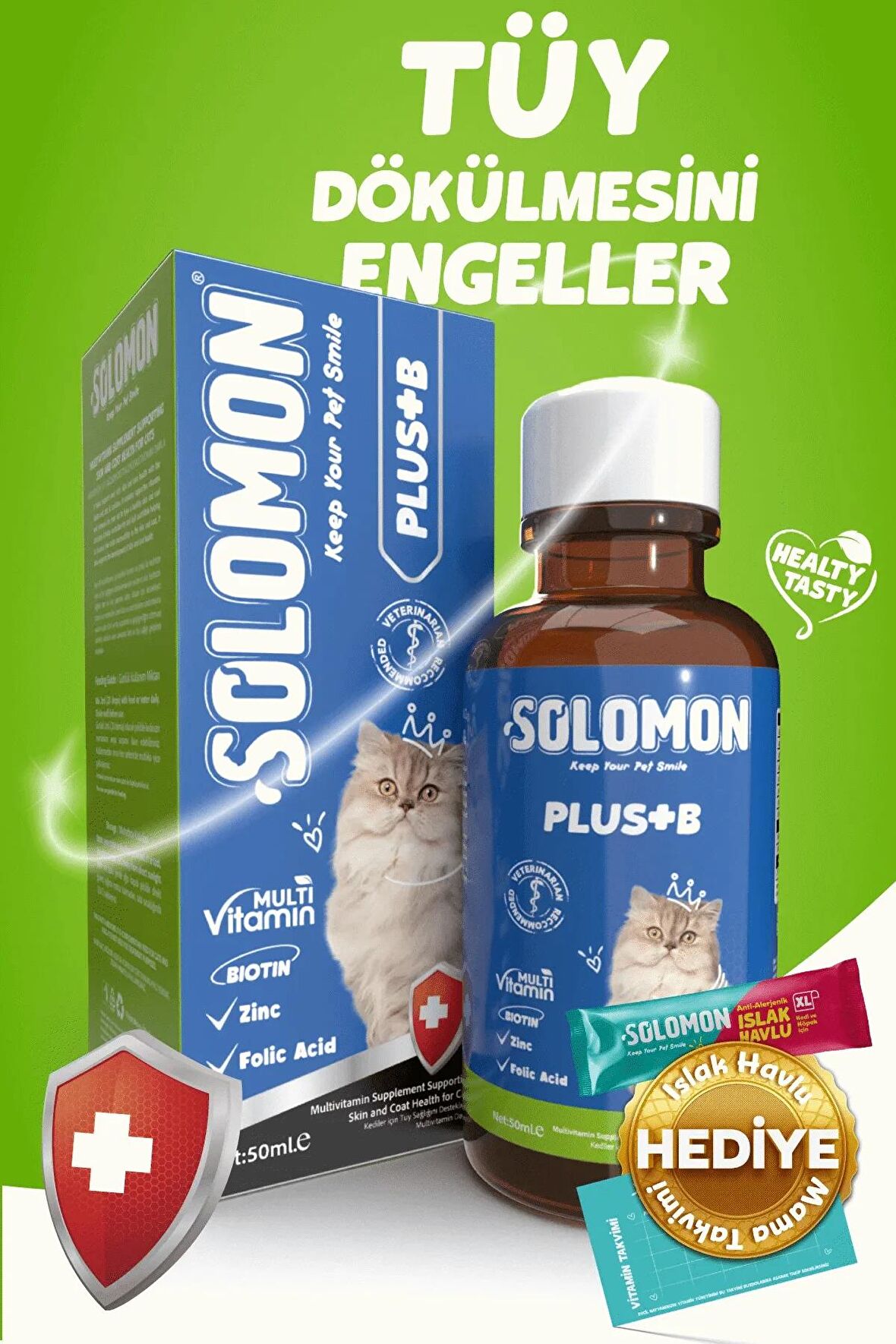 Plus B 50 Ml Kediler Için Tüy Sağlığını Destekleyici Multivitamin Damla