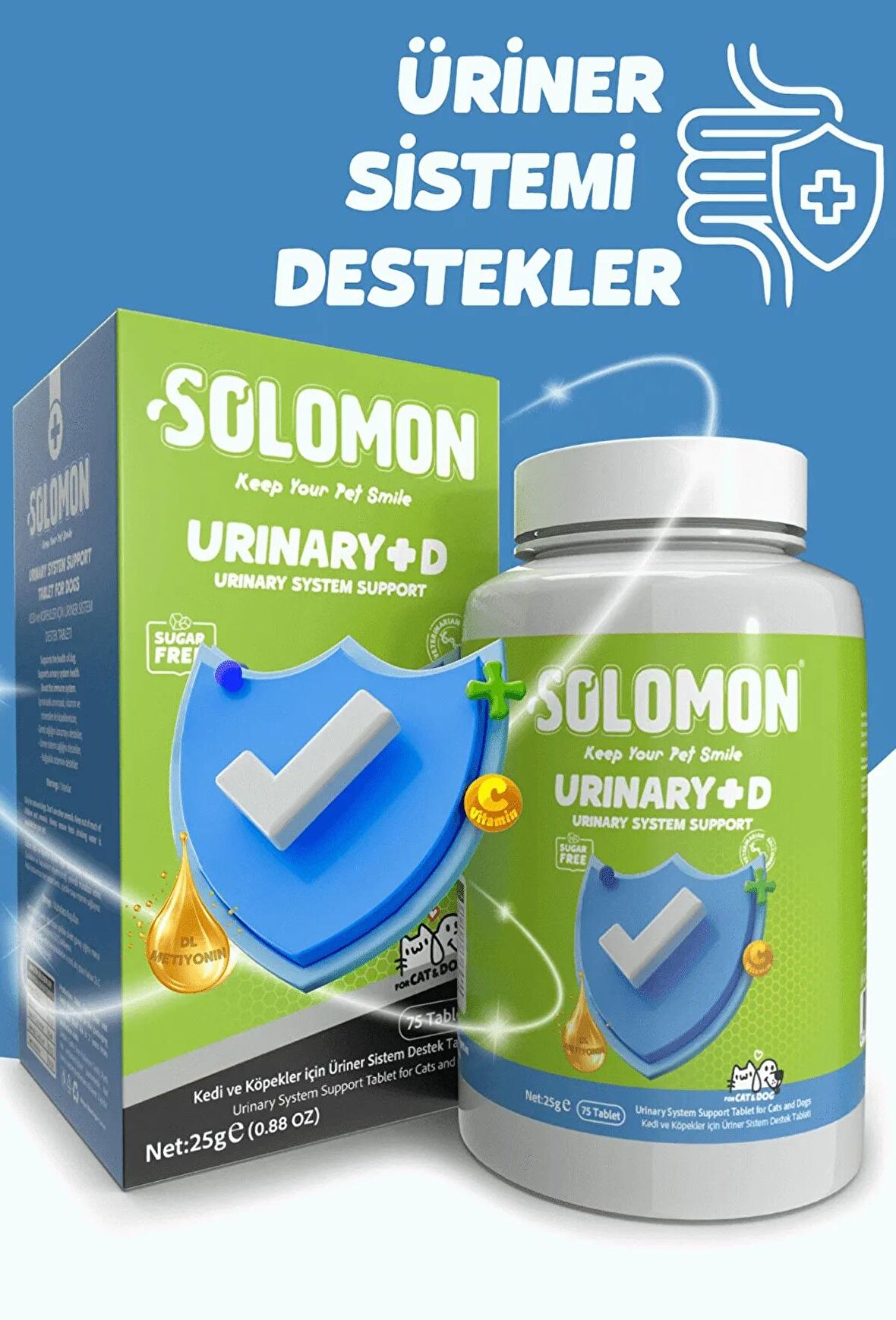 Urinary Plus D Tablet Kedi Ve Köpek (kedi Ve Köpekler Için Üriner Sağlık Destek Tableti 75 Adet)