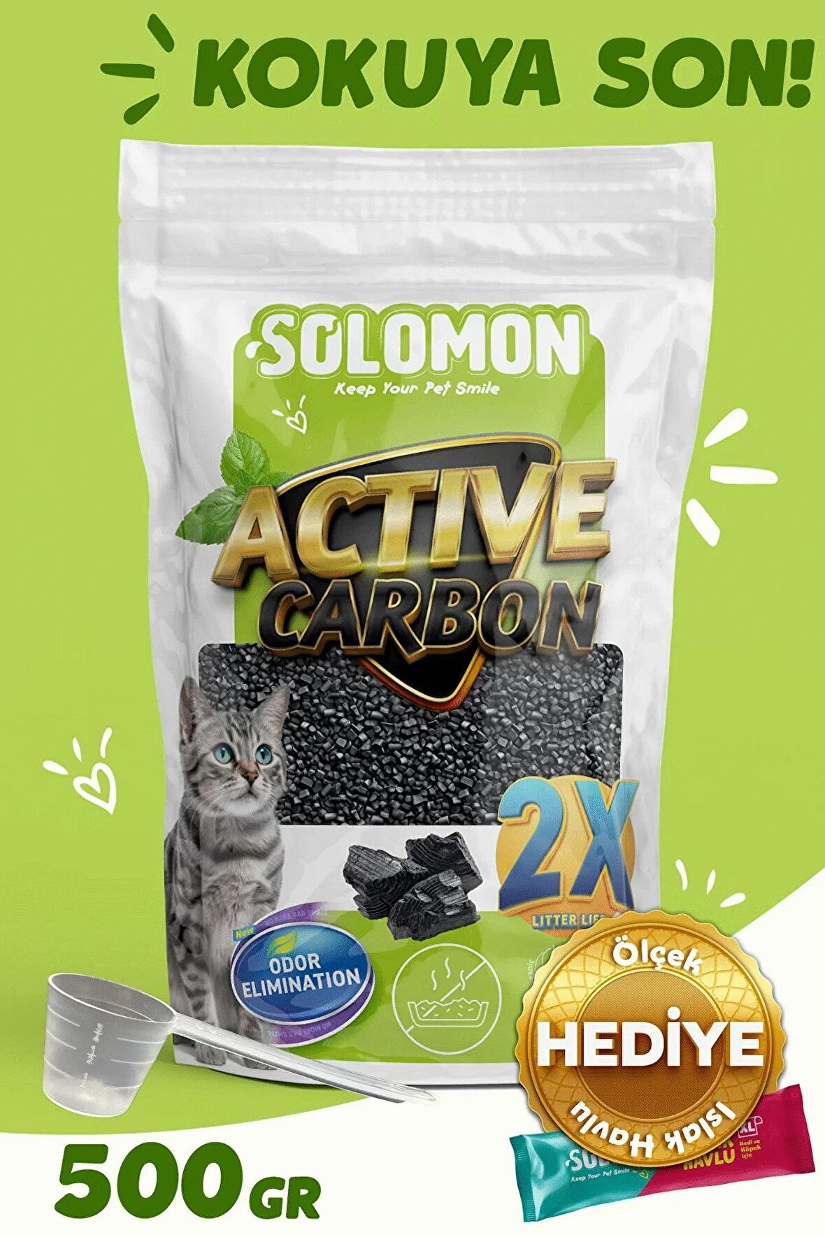 Active Carbon Kedi Kumu Koku Giderici 500 GR