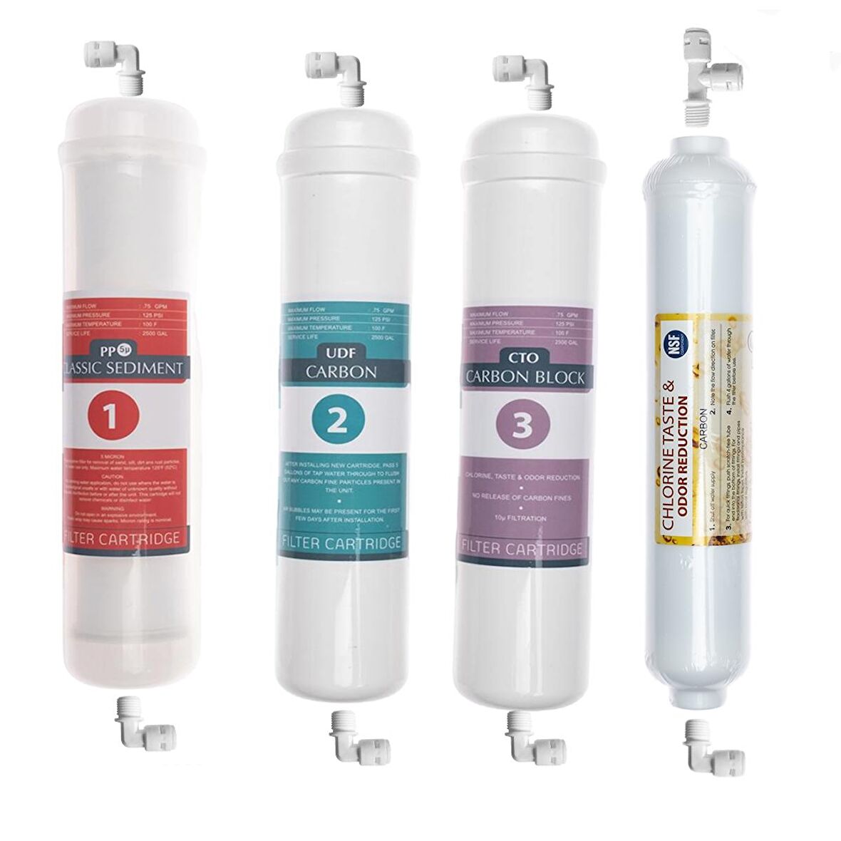 E-Water Su Arıtma Cihazı Kapalı Kasalı Cihazlar Için Inline Filtre Takımı 4'lü