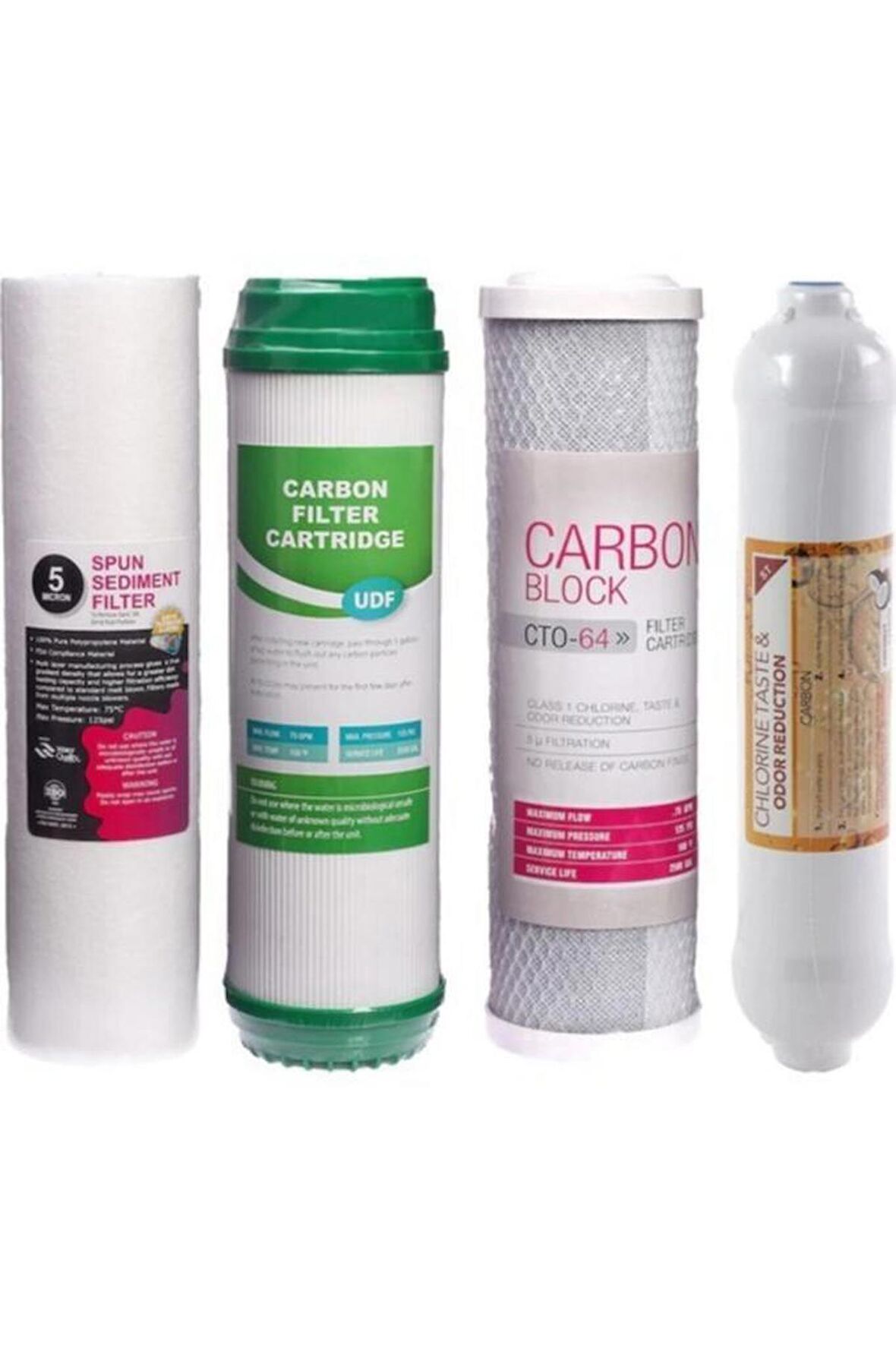 E-water Su Arıtma Cihazı 4'lü Filtre Seti Üçlü Ön Filtre Seti + T