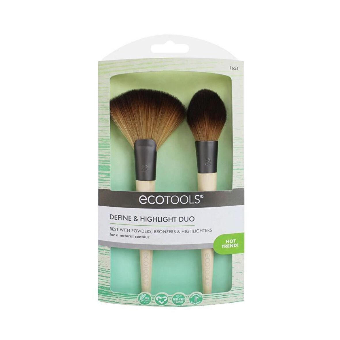 Ecotools Define ve Highlight Duo 2li Makyaj Fırçası Seti