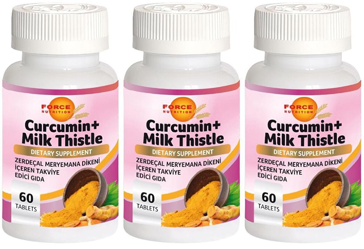 Curcumin Milk Thistle 3x60 Tablet Kurkumin Zerdeçal Meryemana Dikeni