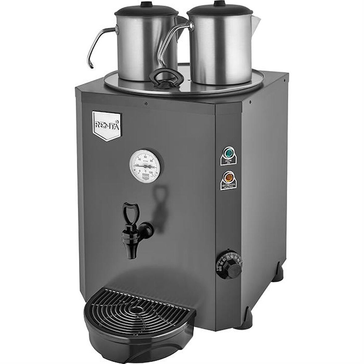 Remta Jumbo 23 Litre İki Demlikli Çay Kazanı Makinesi - Siyah