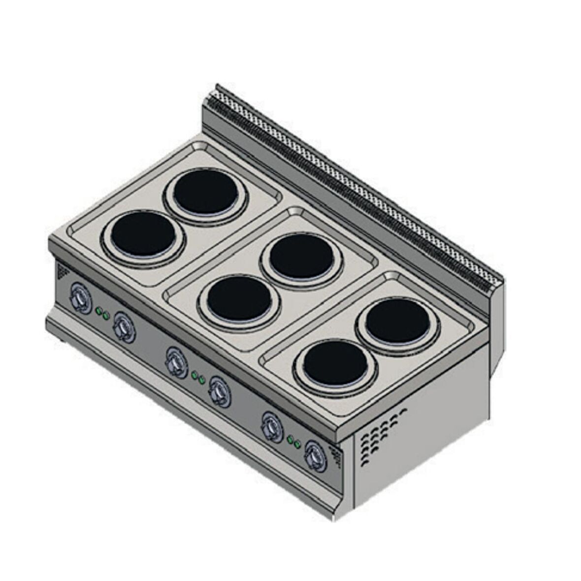 Karacasan Endüstriyel 700 Seri Set Üstü Elektrikli Altı Göz Ocak