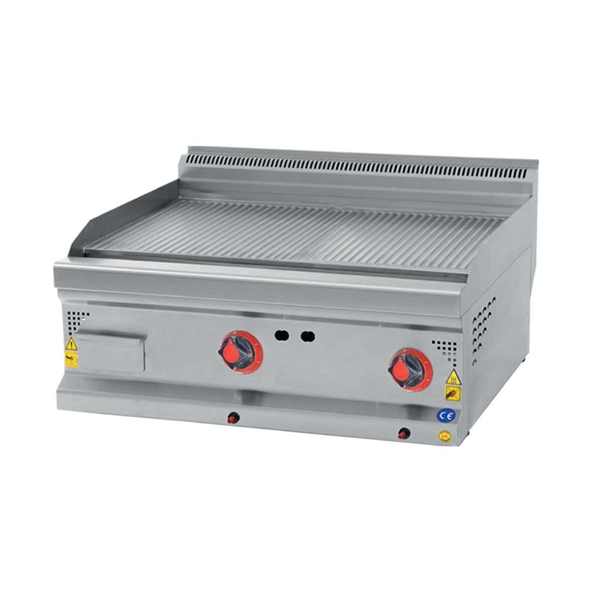 Karacasan Endüstriyel 80 cm 700 Seri Set Üstü Elektrikli Yarı Kanallı Izgara