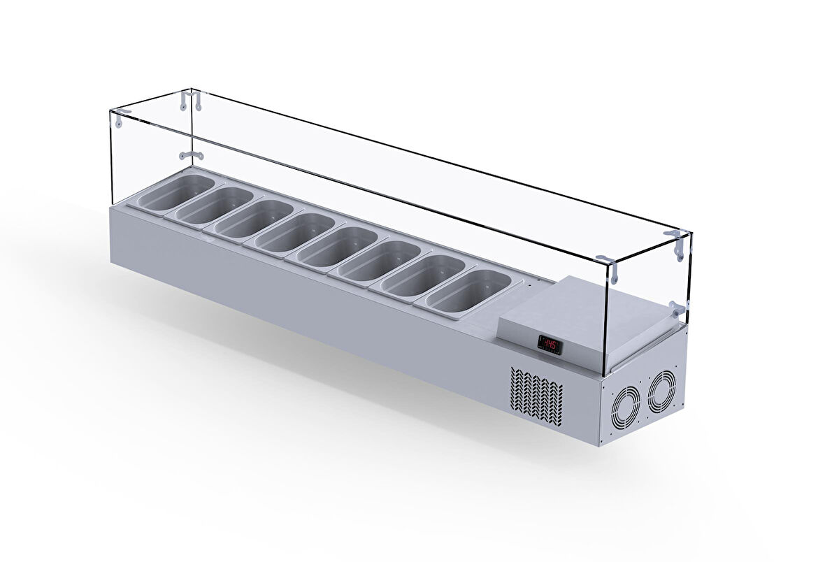 Iceinox Set Üstü Saladbar Cam Kapak GN 1/4-150: 8 Adet