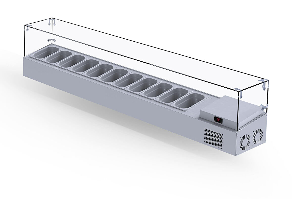 Iceinox Set Üstü Saladbar Cam Kapak GN 1/4-150: 11 Adet