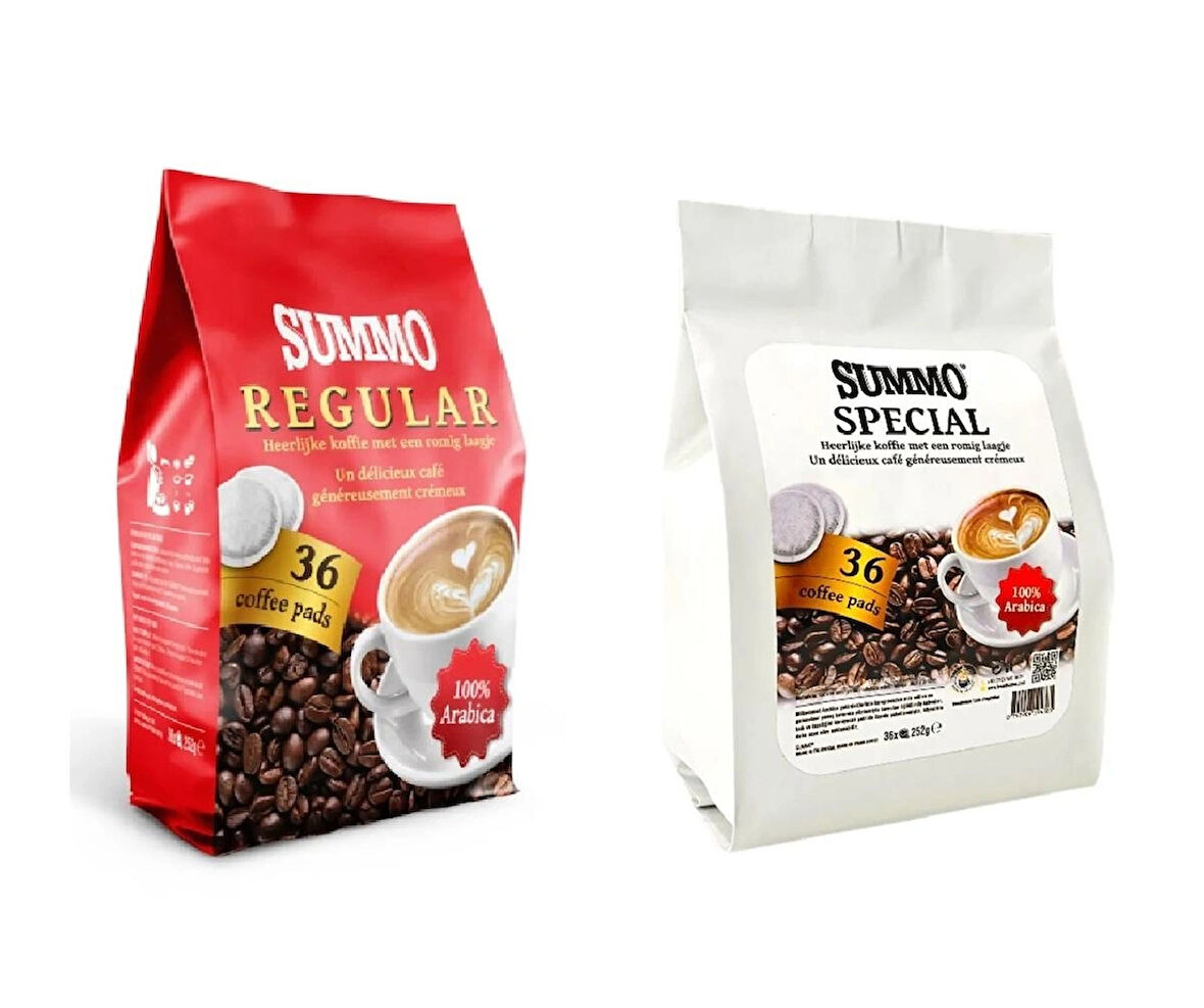 Summo Senseo 1 Adet Regular Ve 1 Adet Special 72li Pot Kahve Kapsülü (36x2) Paket