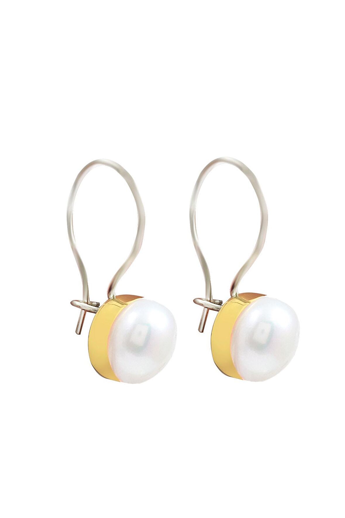 Beyisa Doğal İnci Taşlı Otantik Gümüş Kadın Küpe 925 Ayar Mini Küpe Inci Taşlı Küpe