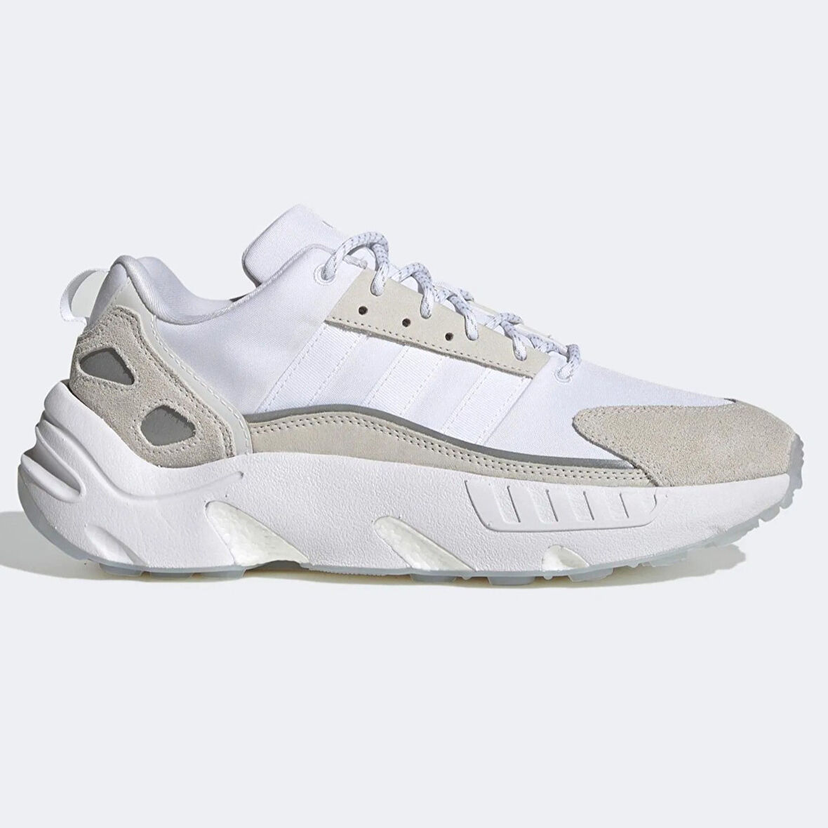 Adidas Zx Boost Leather Unisex Sneaker Hakiki Deri Günlük Spor Ayakkabı Beyaz