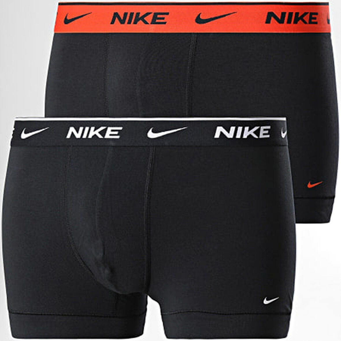 Nike Dri Fit Ultra Stretch 2 Pack Micro 2 li Paket Kısa Boxer Siyah 2 Renk Bantlı