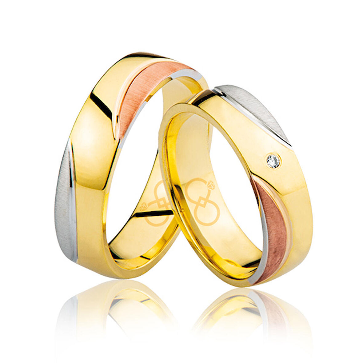 Üç Renk  Altın Alyans 0801