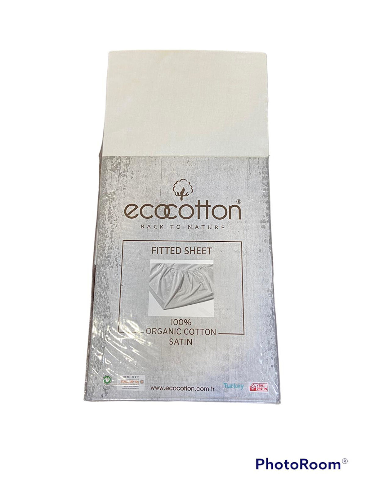 Ecocotton Organik Pamuklu Çift Kişilik Lastikli Çarşaf 180*200 Krem