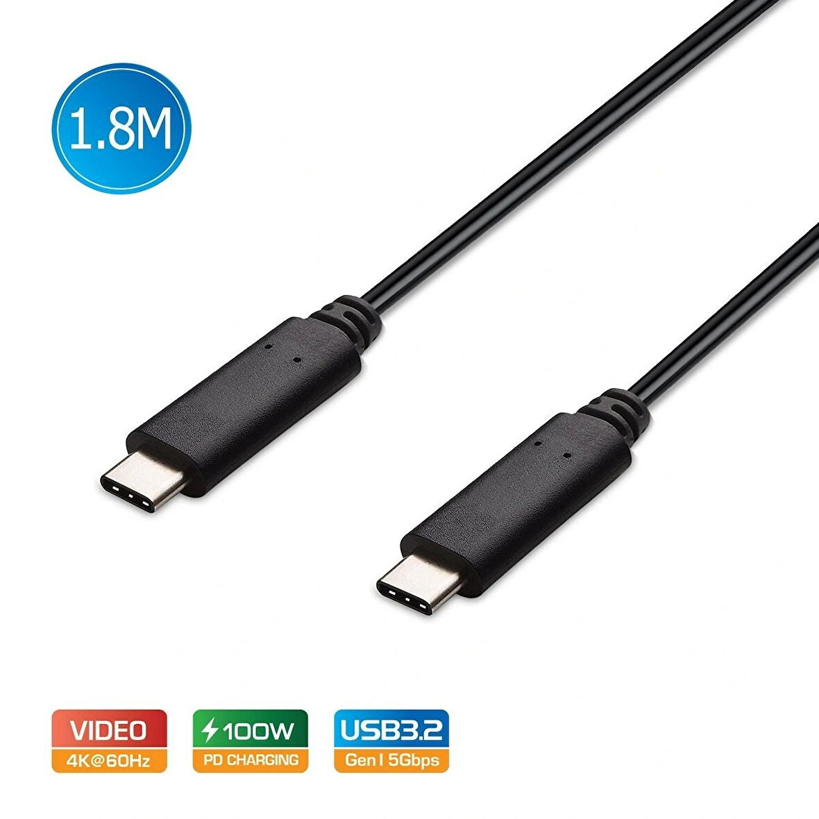 SİMPLECOM CA519 USB-C to USB-C USB 3.2 Gen1 5A 100W Kablo 1.8metre