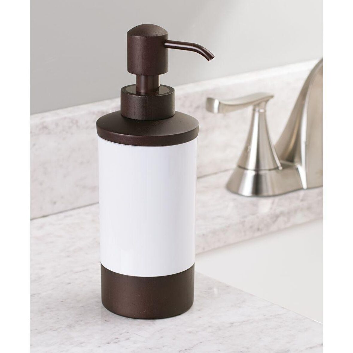 SIVI SABUNLUK AHSAP TASARIMLI AKRİLİK 7X7X21CM 325ML