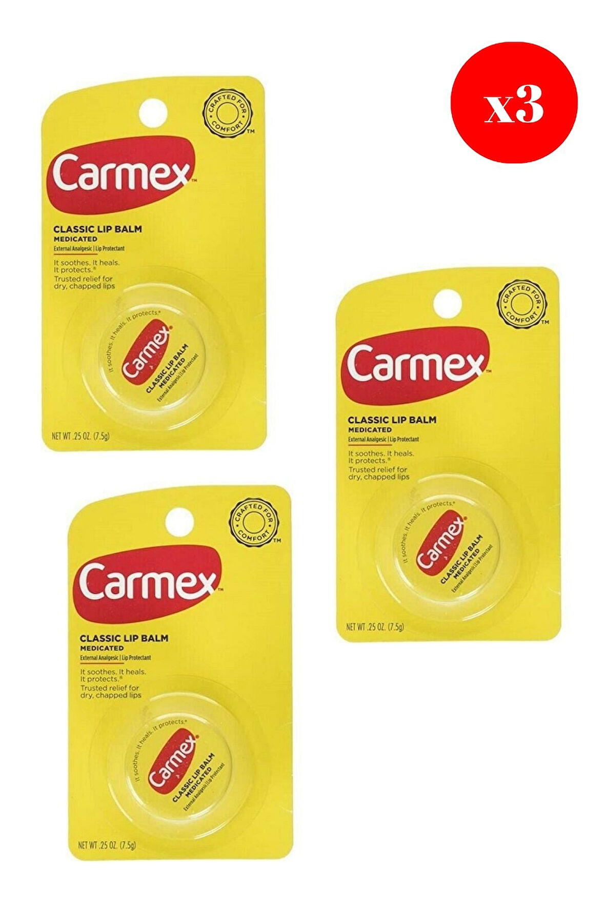 Carmex Classic Lip Balm Medicated 7,5 gr X3 ADET