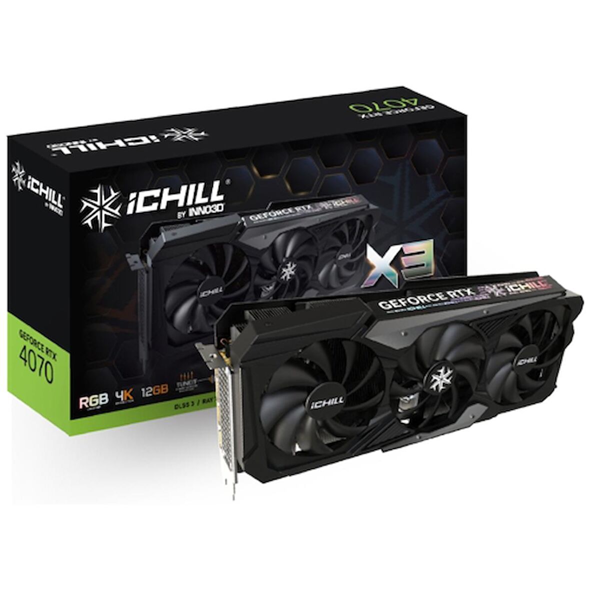 Inno3D RTX4070 ICHILL x3 12GB 192Bit GDDR6X (C40703-126XX-186148H)