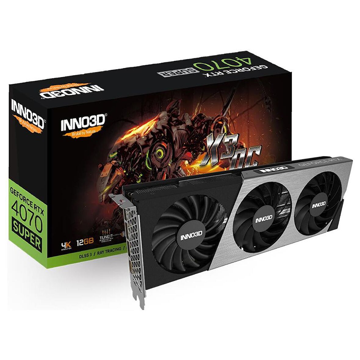 Inno3D Nvidia GeForce RTX4070 SUPER x3 OC 12GB 192Bit GDDR6X Ekran Kartı (N407S3-126XX-186162L)