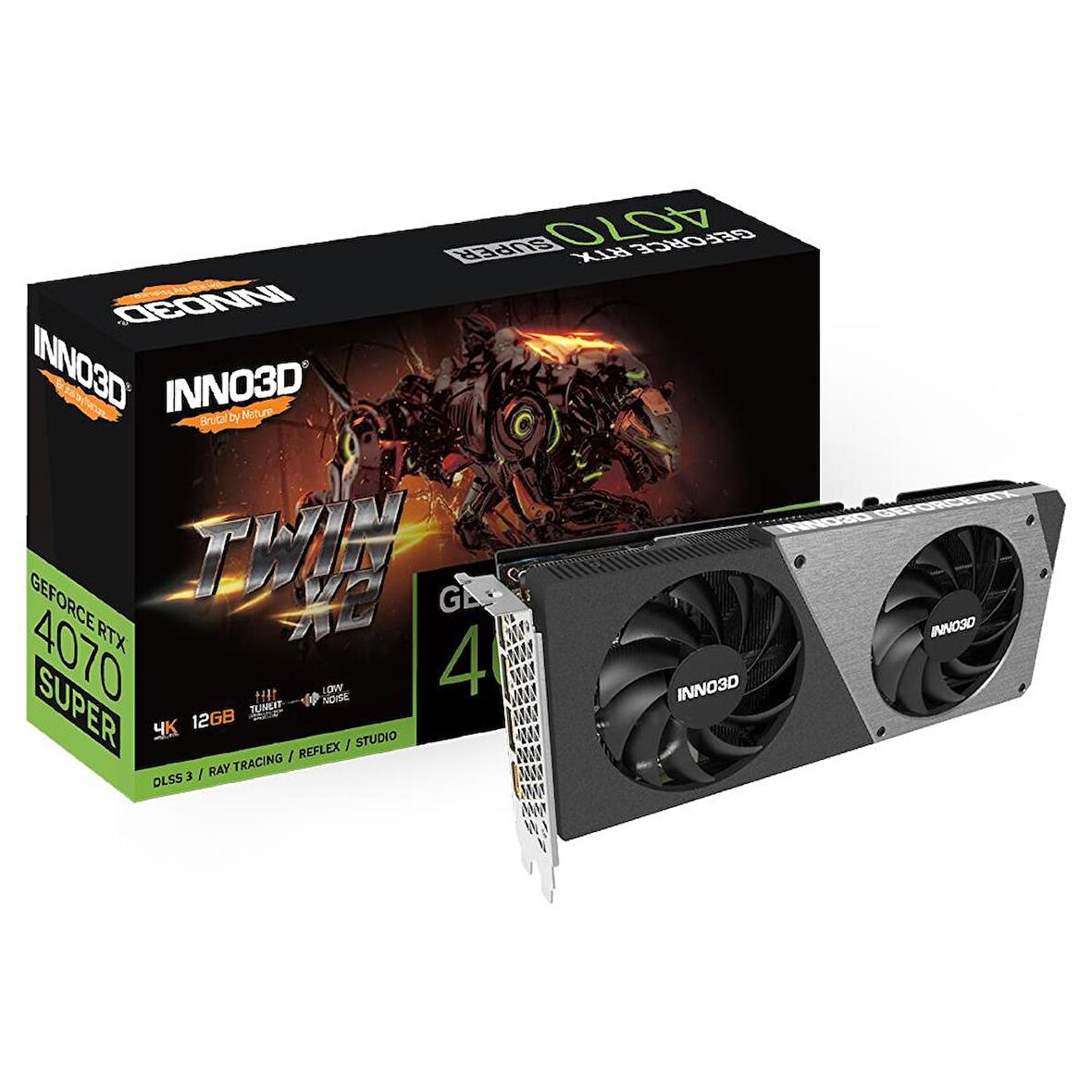 Inno3D Nvidia GeForce RTX4070 SUPER Twin x2 12GB 192Bit GDDR6X Ekran Kartı (N407S2-126X-186162N)