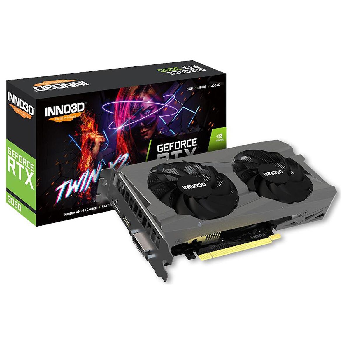 Inno3D Nvidia GeForce RTX3050 Twin x2 6GB 96Bit GDDR6 Ekran Kartı (N30502-06D6-1711VA60)