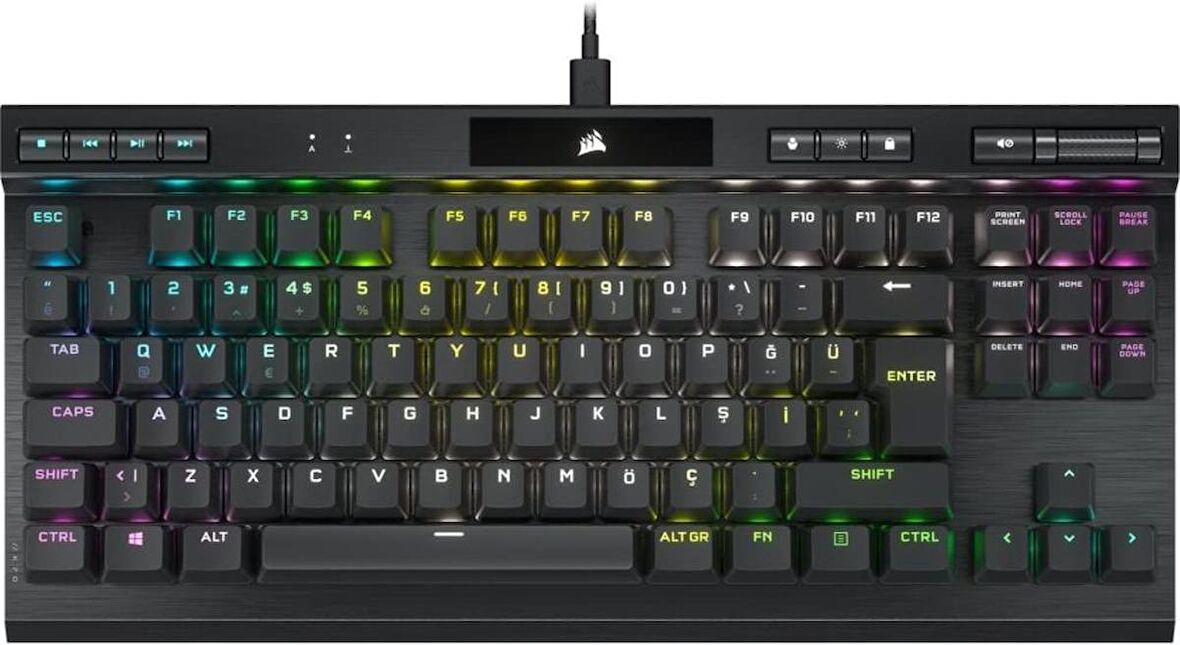 Corsair K70 RGB TKL CHAMPION SERIES Optik - Mekanik Oyuncu Klavyesi PBT DOUBLE SHOT PRO Keycaps (TR) - CH-911901A-TR