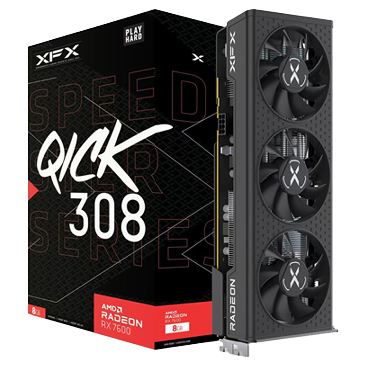 XFX Speedster QICK Radeon RX 7600 RX-76PQICKBY 8GB GDDR6 128 Bit Ekran Kartı