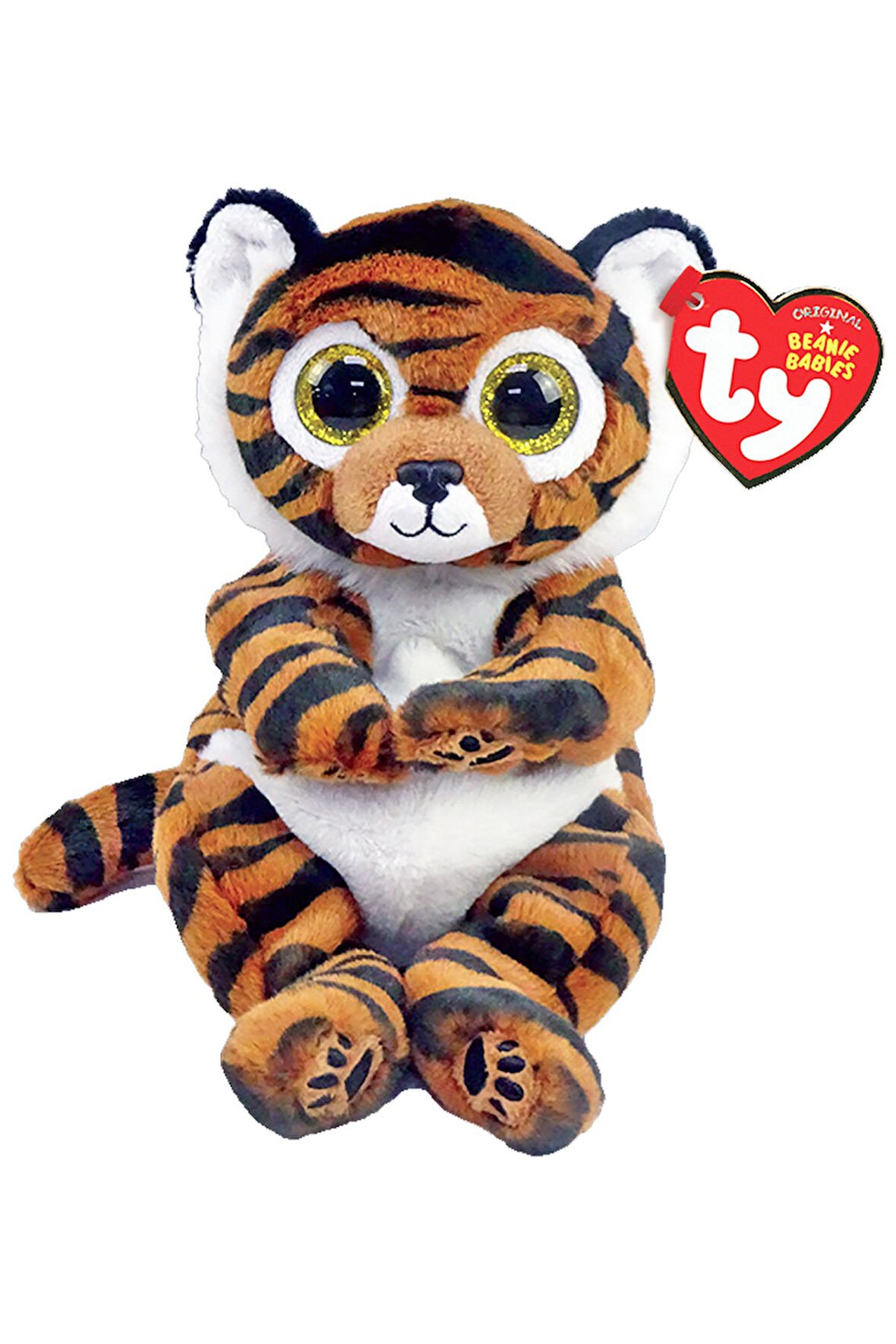 TY Peluş Clawdia Çizgili Kaplan 20 cm: İşlemeli Patileri ile Çok Sevimli.