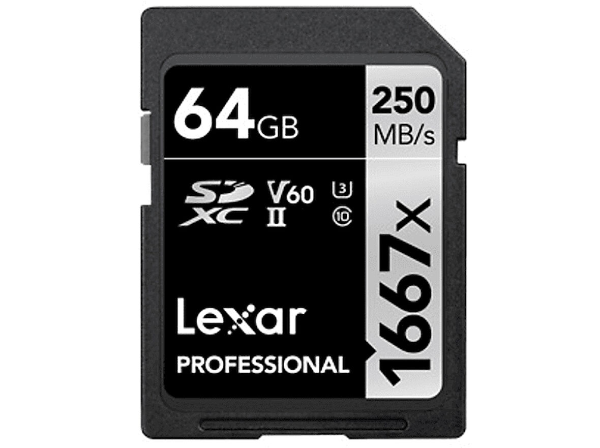 LEXAR 64GB Professional 1667x SDXC™ UHS-II, 250MB/s okuma 80MB/s yazma C10 V60 U3 Hafıza Kartı