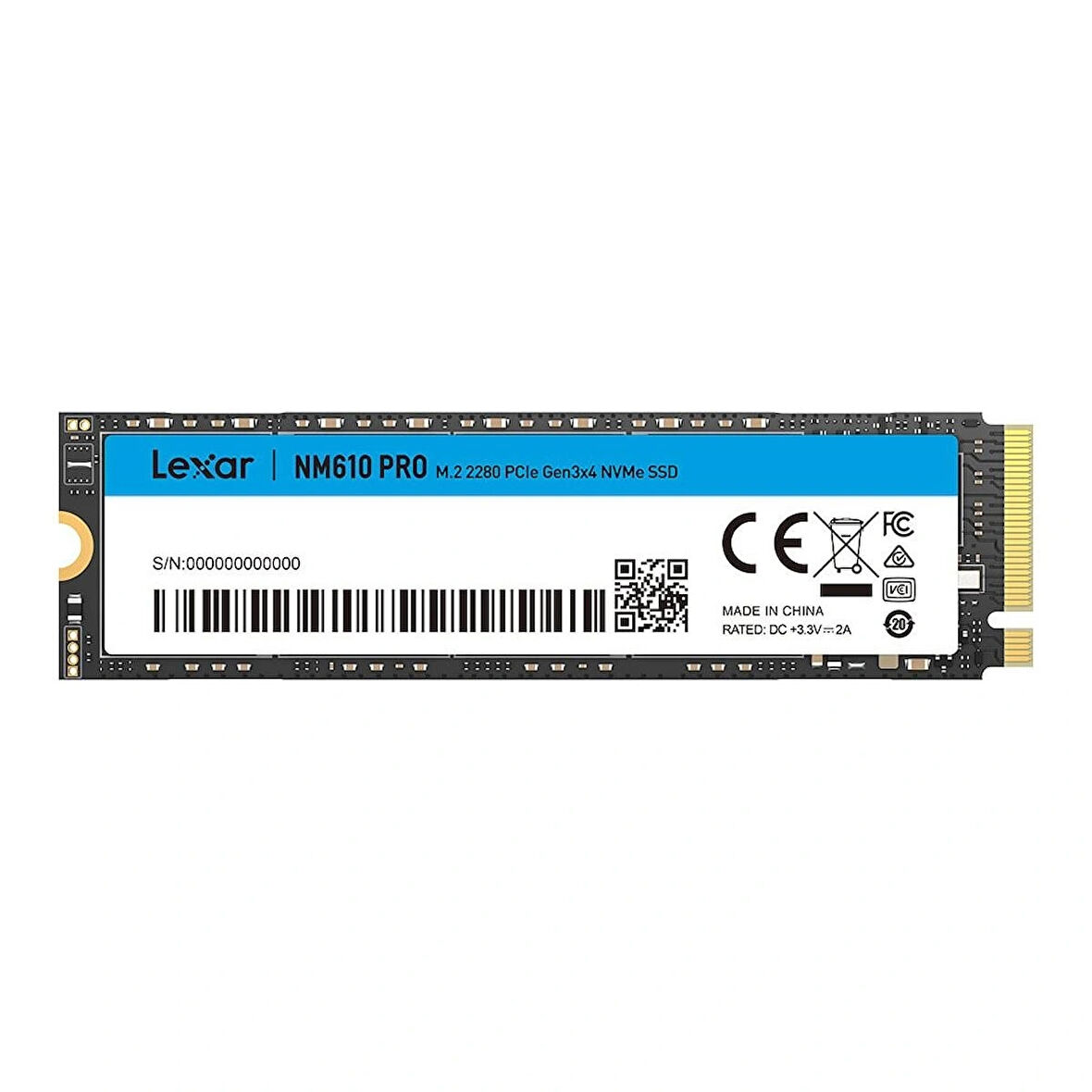 Lexar NM610PRO 500GB PCIe Gen3 x4 Okuma 3300MB – Yazma 1700MB M.2 SSD (LNM610P500G-RNNNG)