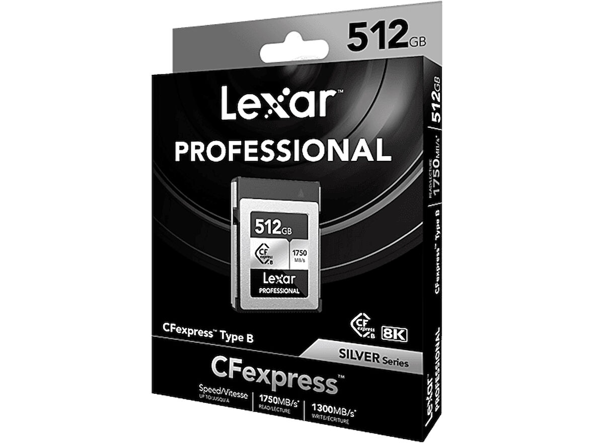 LEXAR 512GB LCXEXSL512G-Rneng CF-Exp Professional Cfexpress Type B Kart Silver Serie Up To 1750MB/S Okuma 1300 MB/s Yazma Hafıza Kartı