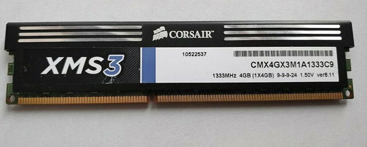 Corsair XMS3 CMX4GX3M1A1333C9 4GB DDR3 1333 MHz PC Bellek kutusuz
