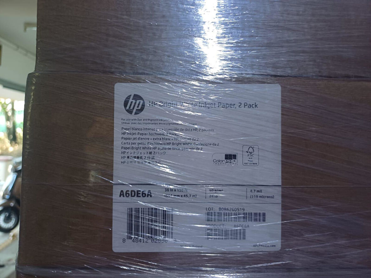 HP A6DE6A (C6036A 2 Lİ PCAK HP KAGIT )HP BRİGHT WHİTE INKJET PAPER 36İN X 150FT 2 PAC 914X45,7 90 GR ORJİNAL HP KAGIT