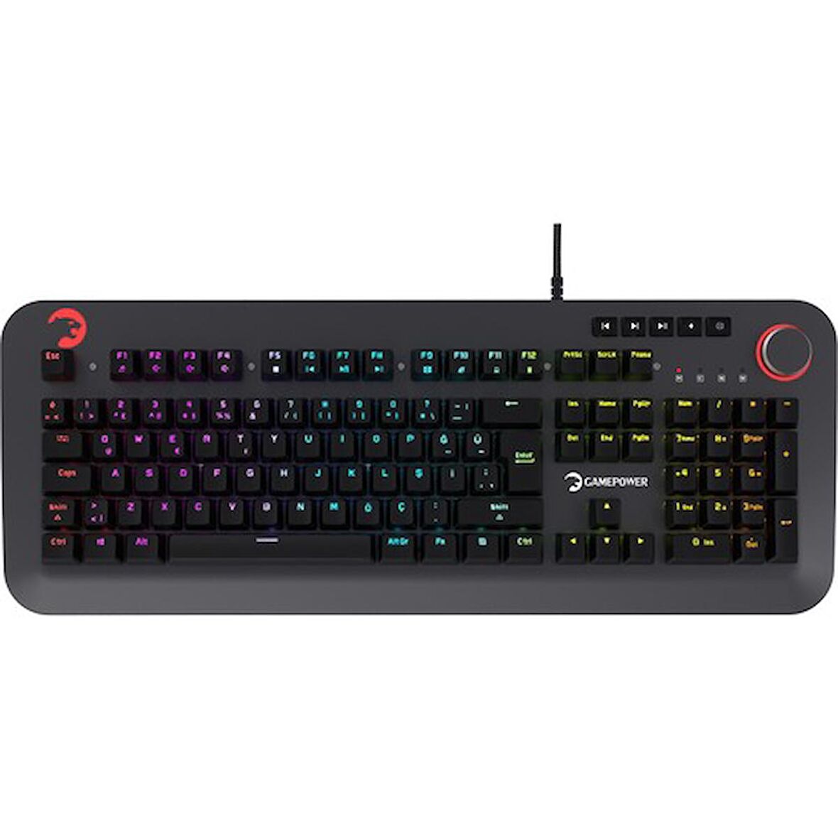 GamePower StarsCream RGB Red Switch Türkçe Gaming Klavye