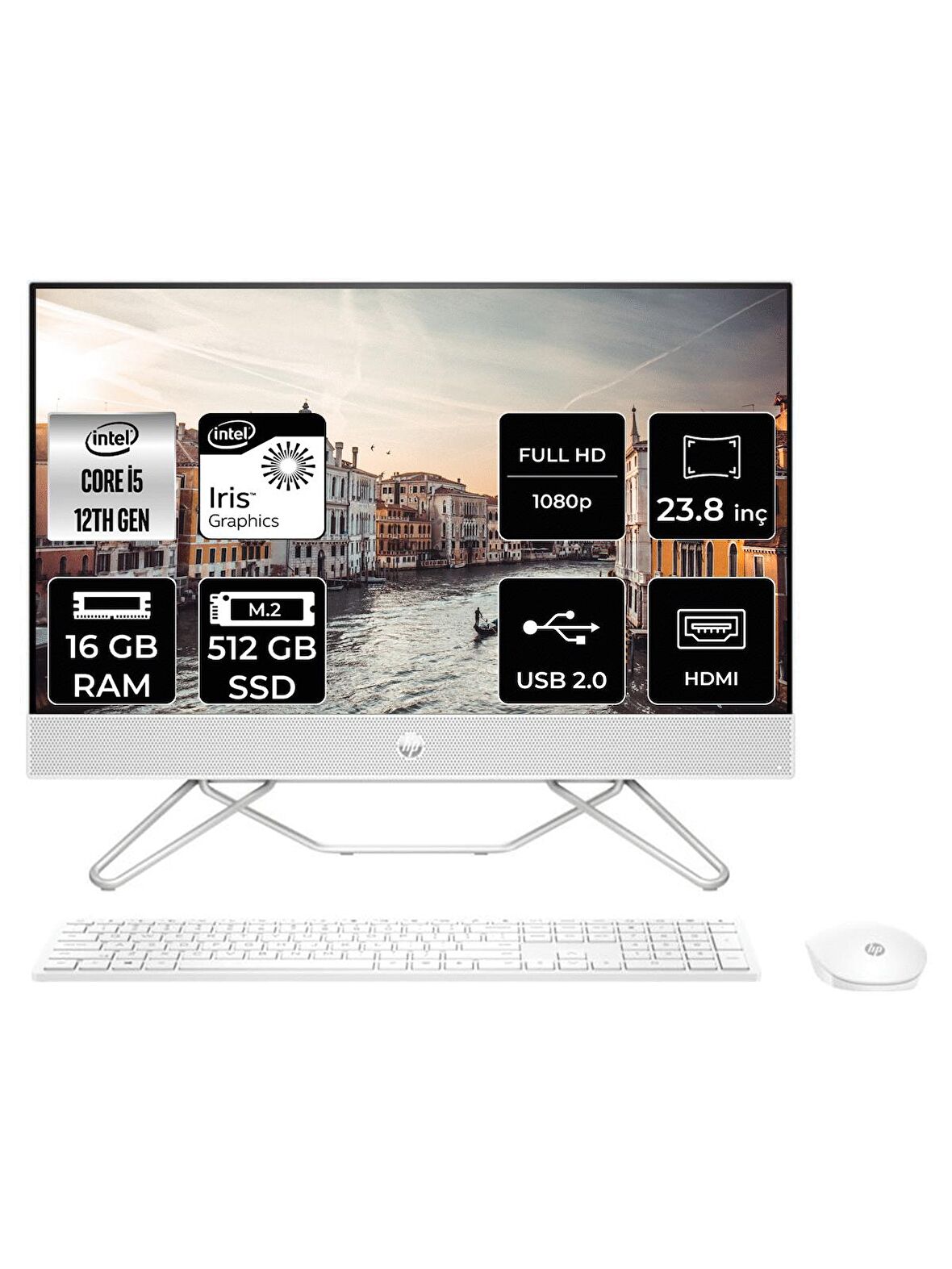 HP 24-CB1017NT i5-1235U 16GB RAM 512GB SSD 23.8" FHD AIO BİLGİSAYAR 761F1EA 