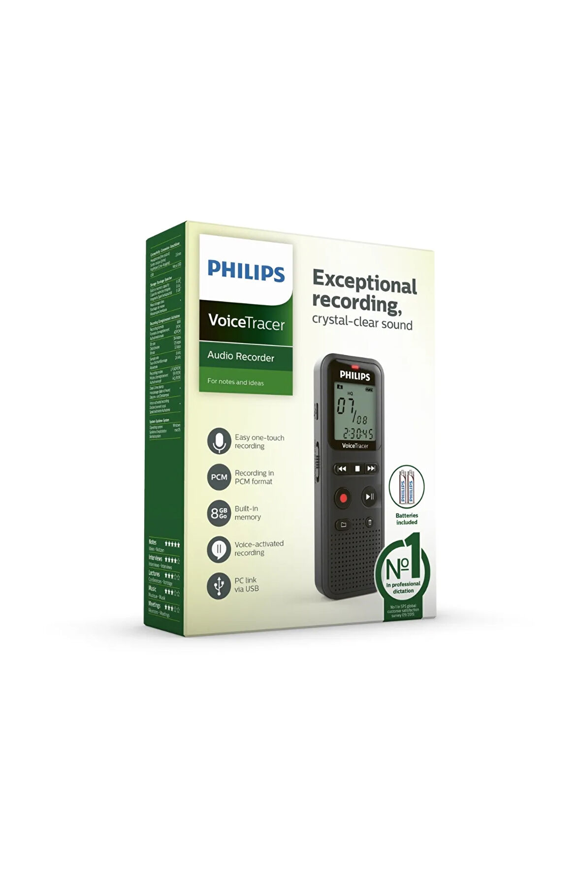 Philips DVT1160 VoiceTracer 8GB Taşınabilir Ses Kayıt Cihazı