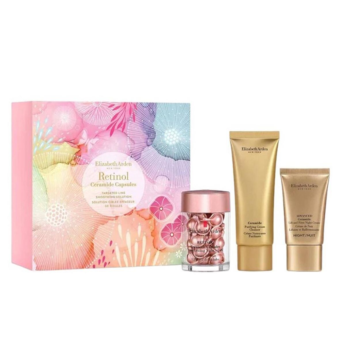 Retinol Ceramide Capsules 30 Kapsül Gece Kremi 15ML Krem Cleanser 50ML Cilt Bakım Seti 3lü Set