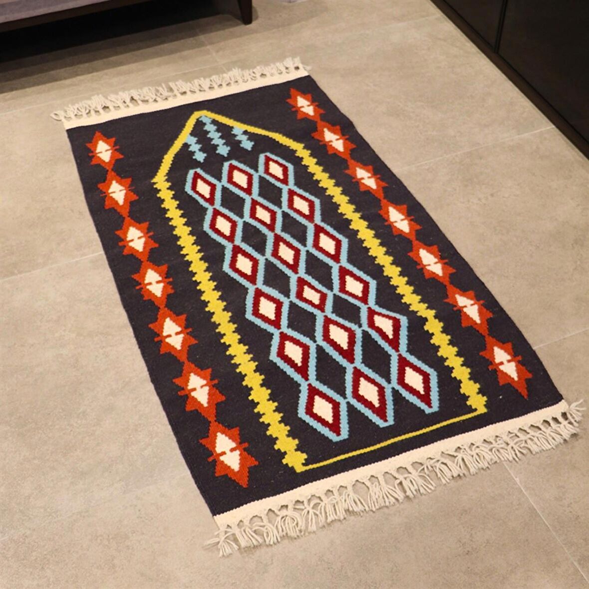 Bi.Te Rich Kilim Seccade - 120 x 70 cm - Kök Boya - El İşçiliği (S008)