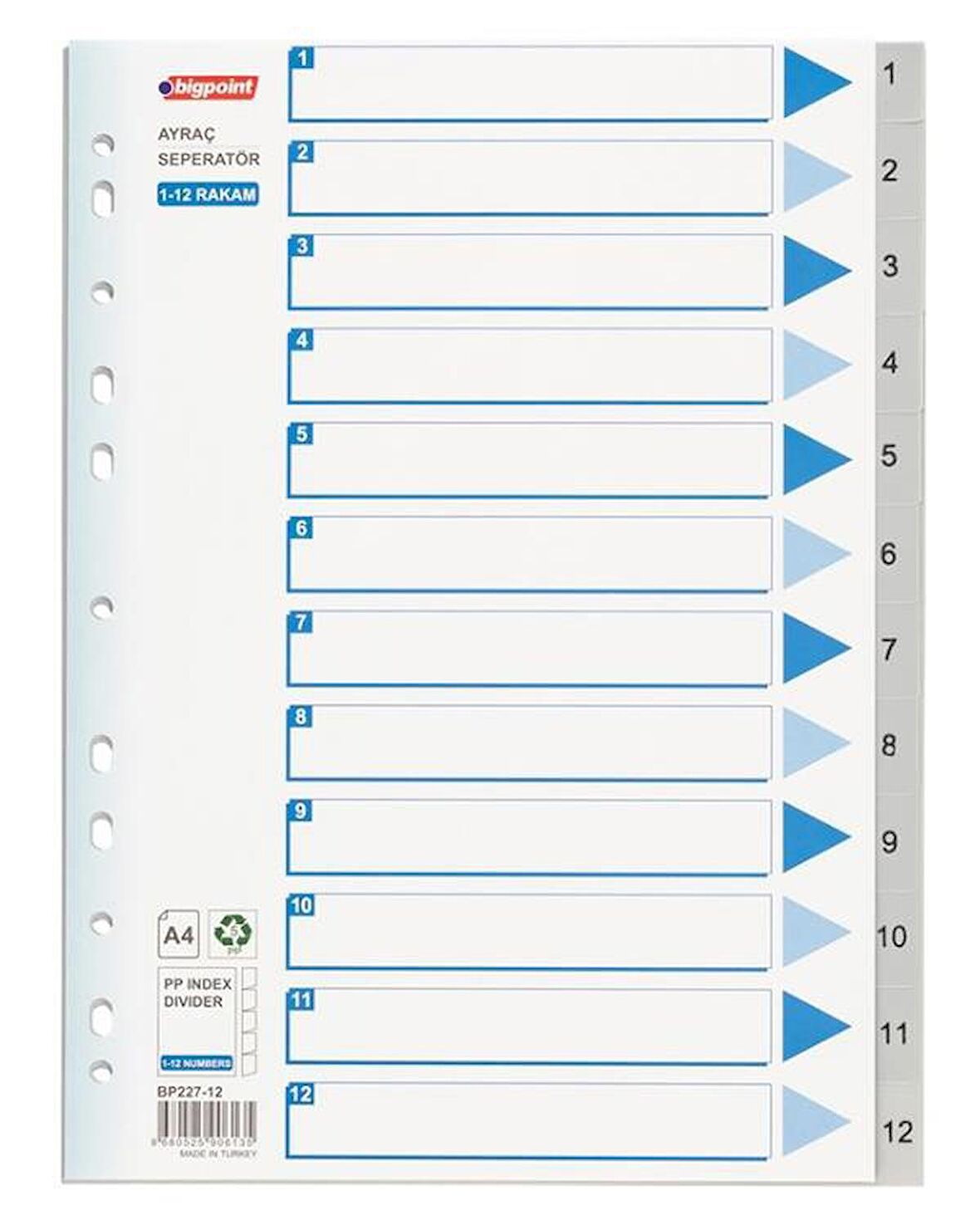 Bigpoint PP Seperatör 1-12 Rakamlı BP227-12