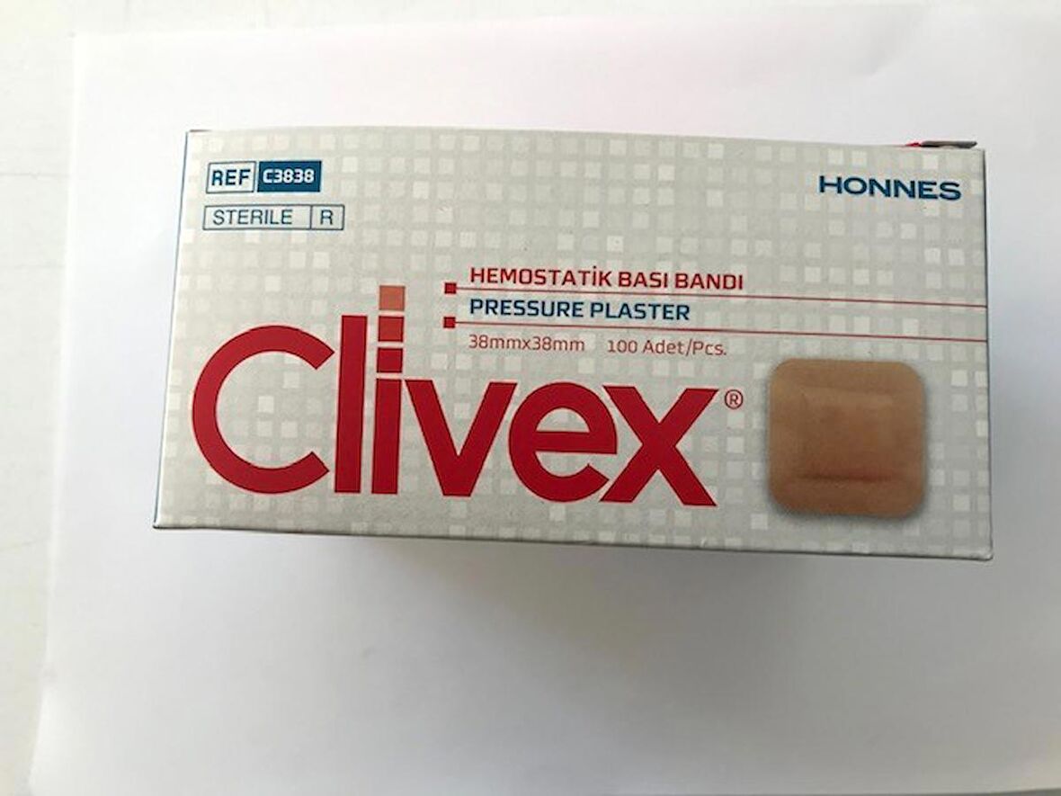 C3838 Clivex Steril Diyaliz Hemostatik Bası Bandı Polietilen 38mm*38m 100lü