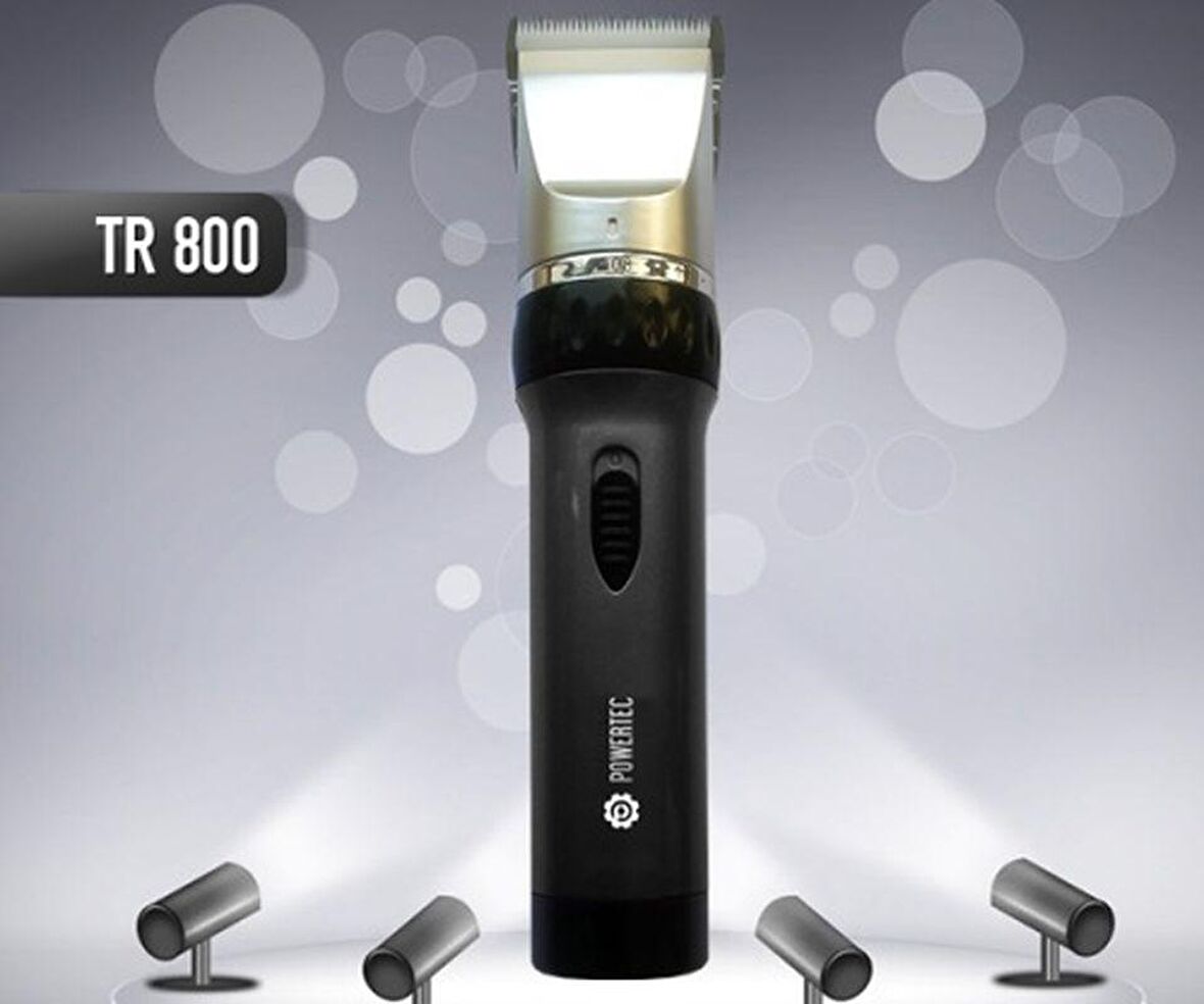 Powertec TR-800 8 Başlıklı Şarjlı Kuru Saç-Sakal Çok Amaçlı Tıraş Makinesi 