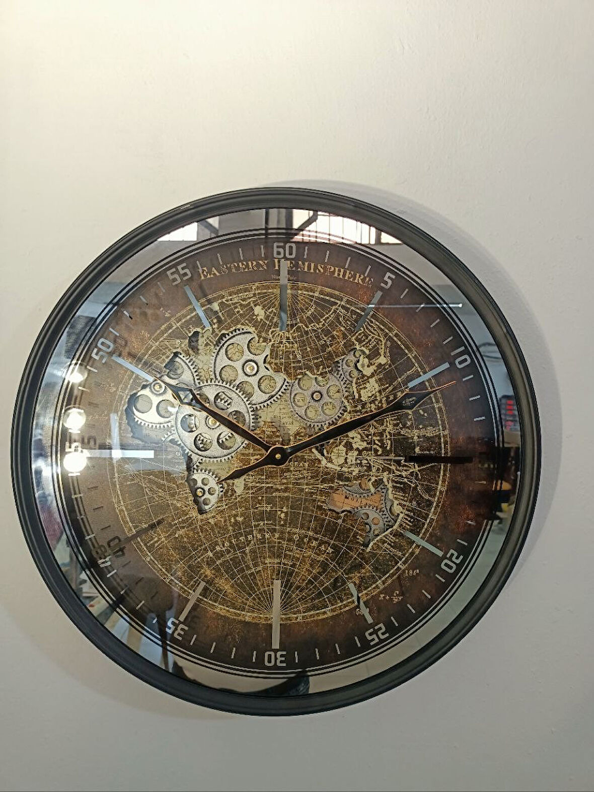 Biev Metal Çarklı Dünya Saat 60 cm