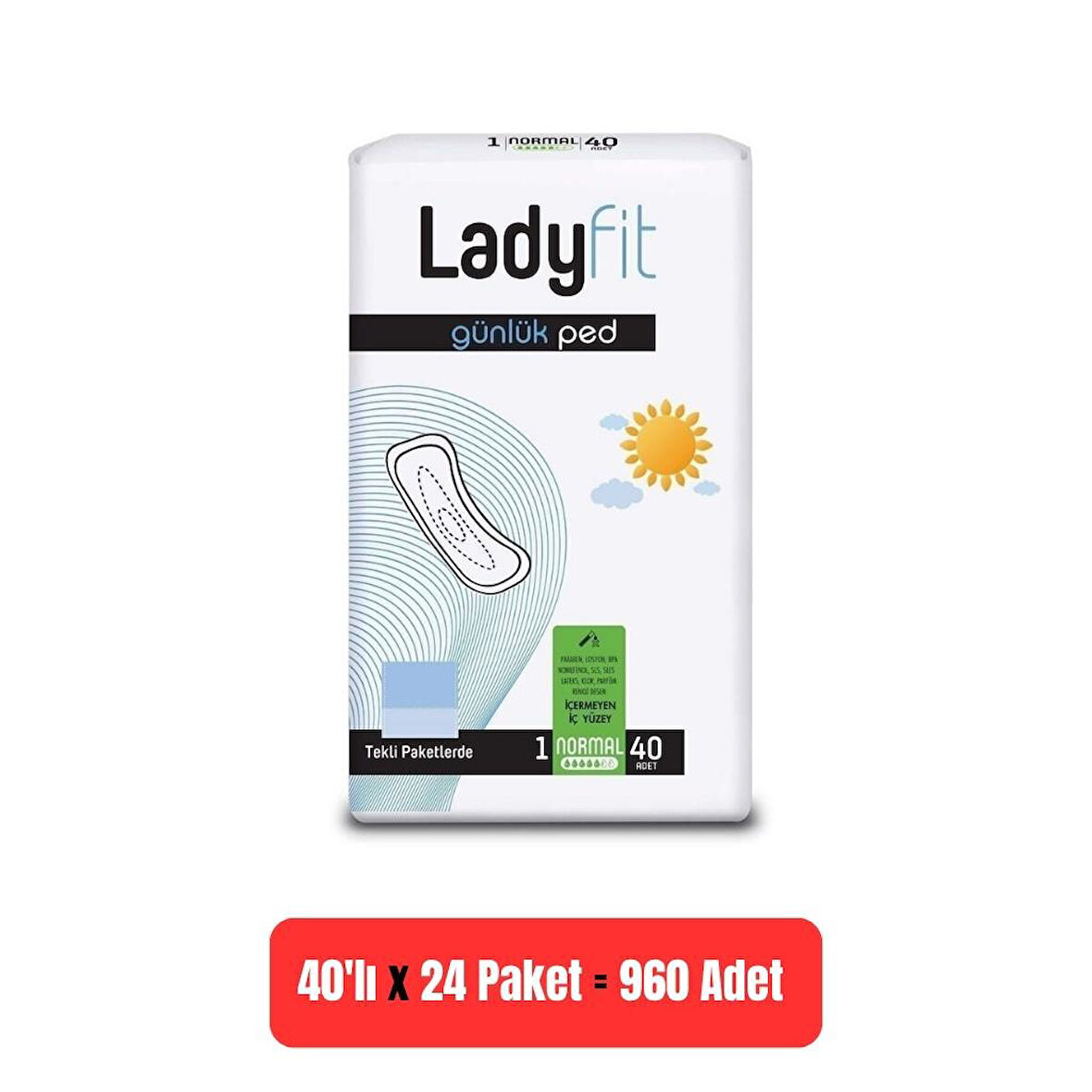 Lady Fit Günlük Ped No: 1 Normal 40 lı x 24 Adet
