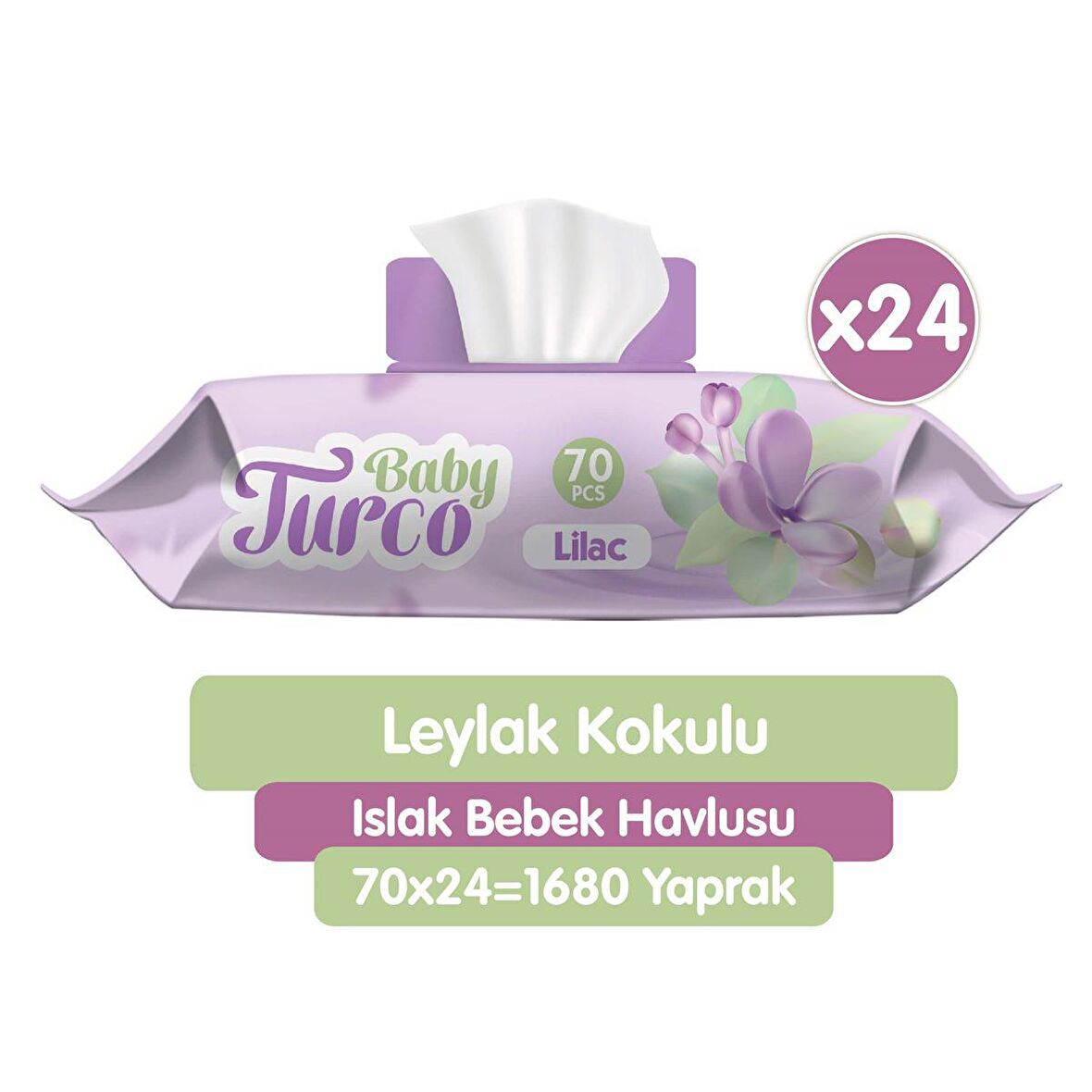 Baby Turco Leylak Kokulu Islak Bebek Havlusu 24x70 Adet