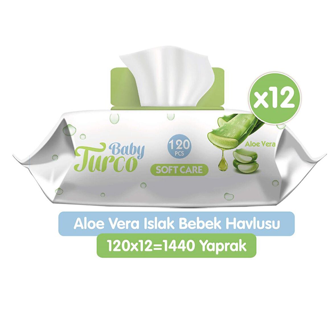 Baby Turco Softcare Aloe Vera Islak Bebek Havlusu 12x120 Adet