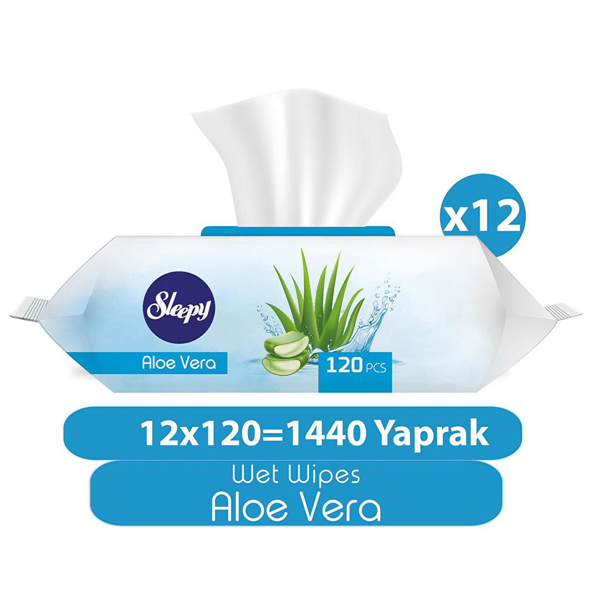 Sleepy Aloe Vera Islak Havlu 12x120 (1440 Yaprak)